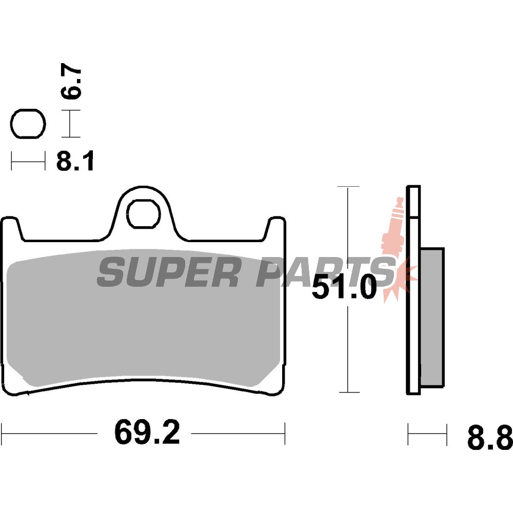 Накладки -BREMBO- 07YA23SA, Yamaha BT 1100 Bulldog, FJ-09 900, FJR 1300, FZ1 1000, FZ6 600, FZ8 800, FZR 400, FZS 600-1000, MT-01 1700, MT-07 700, MT-09 850, MT-10 1000, MXT 850, Niken 847GT, TDM 900, TZ 125, Tracer 700GT, XJR 1300, XP 530 T-Max, XSR 700-