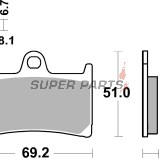 Накладки -BREMBO- 07YA23SA, Yamaha BT 1100 Bulldog, FJ-09 900, FJR 1300, FZ1 1000, FZ6 600, FZ8 800, FZR 400, FZS 600-1000, MT-01 1700, MT-07 700, MT-09 850, MT-10 1000, MXT 850, Niken 847GT, TDM 900, TZ 125, Tracer 700GT, XJR 1300, XP 530 T-Max, XSR 700-