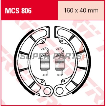 Накладки (челюст) -TRW- MCS806, 160x40mm, Honda CB500T / CB750 Nighthawk / CBX650E / CX500-CX650C Custom / GL500-650 Silver Wing / NV600C / VF700-750 Magna-Sabre / VLX600 Shadow / VT600-750 Shadow ACE (1971-2004) + Kymco Venox 250 (2000-2010)