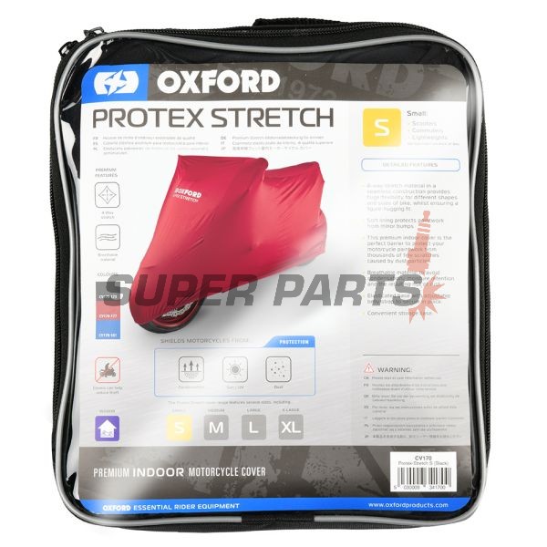 Покривало за мотоциклет -OXFORD- Protex Stretch вътрешно, червено, S