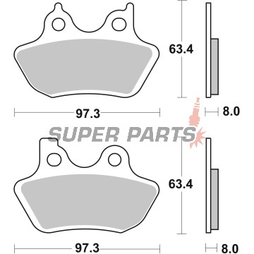 Накладки -BREMBO- 07HD16SA, Harley-Davidson Road King/Electra Glide/Street Glide/Road Glide, Softail/Fat Boy/Heritage, Dyna Super Glide/Low Rider/Wide Glide, Sportster 883/1200, V-Rod