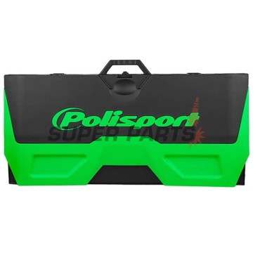 Килим за мотор -POLISPORT- черен/зелен, гумиран, сгънат