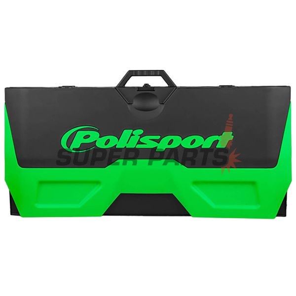 Килим за мотор -POLISPORT- черен/зелен, гумиран, сгънат
