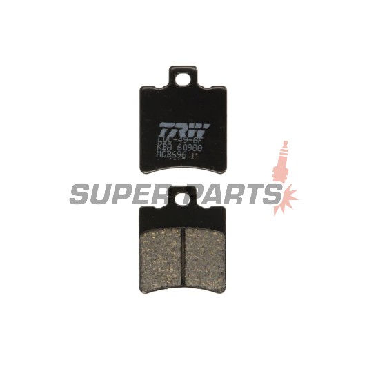 Накладки -TRW- MCB696, Aprilia SR/Leonardo/Gulliver, Benelli K2/Velvet, Gilera Runner/NRG/Typhoon, Honda SH/X8R, Malaguti F10/F12/Ciak, Piaggio NRG/TPH/Typhoon/Zip, Suzuki Katana (1992-2018)