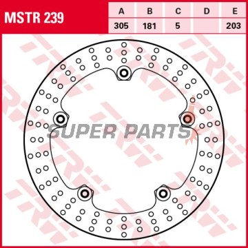 Спирачен диск -TRW- MSTR239, 305mm, BMW F 750/850GS, HP2 Enduro, K 1200LT/RS, R 850/1100/1150/1200/1250 GS, RT, RS, R, C, CL, S (1993-2019)