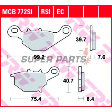 Накладки -TRW- MCB772SI, Suzuki RM85 / RM85L (2005-2018)