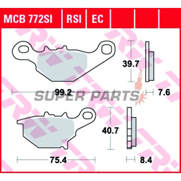 Накладки -TRW- MCB772SI, Suzuki RM85 / RM85L (2005-2018)