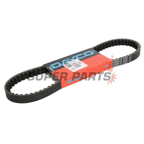 Ремък -DAYCO- DAY8102, 826x18.5mm, Peugeot Looxor 50 2001-2003, Piaggio Vespa Fly 50 2T 2005, Liberty 50 / 50 2T / 50 4T / 50PTT / 50S Sport 1997-2009